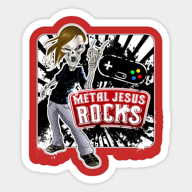 Metal Jesus Skeleton ROCKS Sticker by MetalJesusRocks